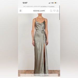 Shona joy la lune bias cowl maxi dress sage bridesmaid